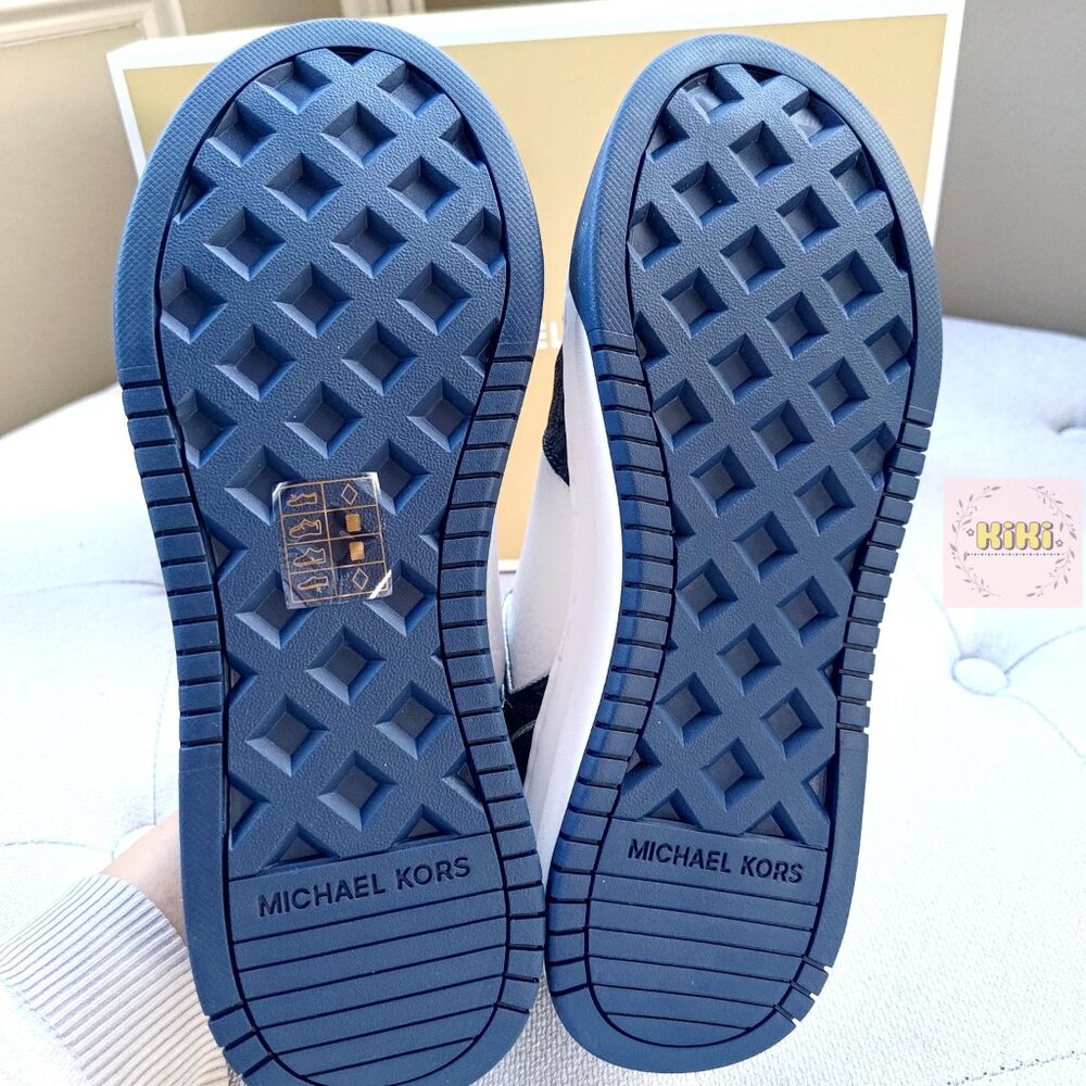 Michael Kors Lexi Mixed-Media Sneaker color admiral 49T5LXFS1L - Picture 13 of 13